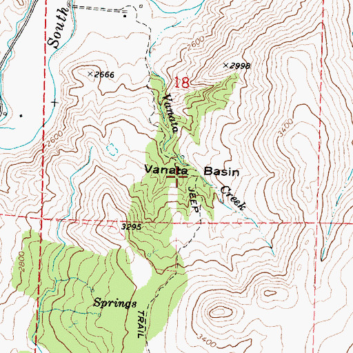Topographic Map of Vanata Basin, OR