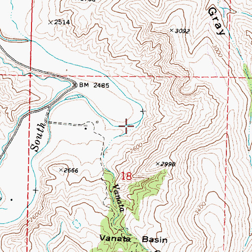 Topographic Map of Vanata Creek, OR