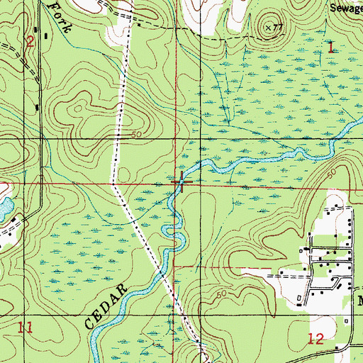 Topographic Map of Bull Branch, AL