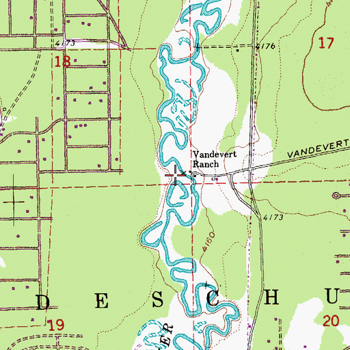 Topographic Map of Vandevert Ranch, OR