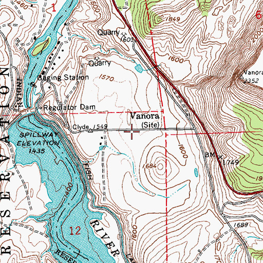 Topographic Map of Vanora (historical), OR