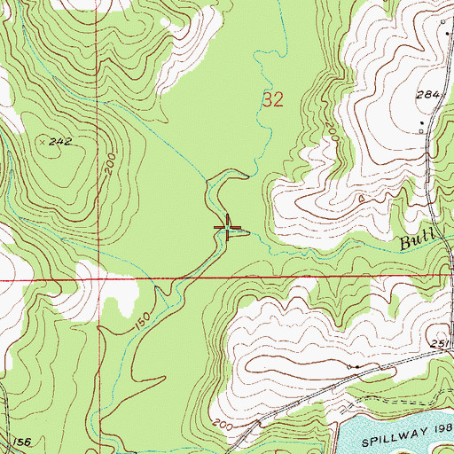 Topographic Map of Bull Branch, AL