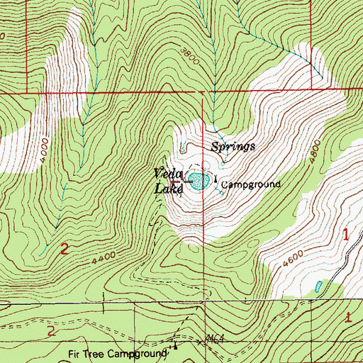 Topographic Map of Veda Lake, OR