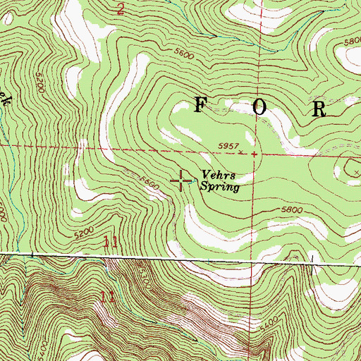 Topographic Map of Vehrs Spring, OR