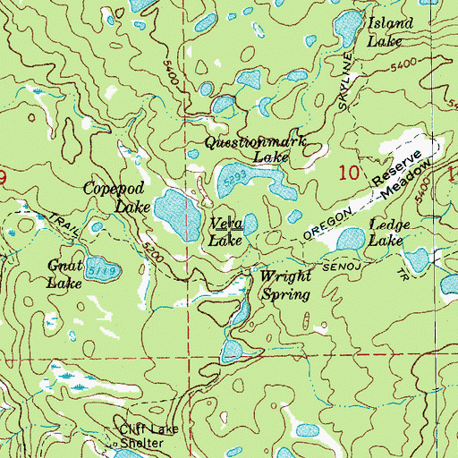 Topographic Map of Vera Lake, OR