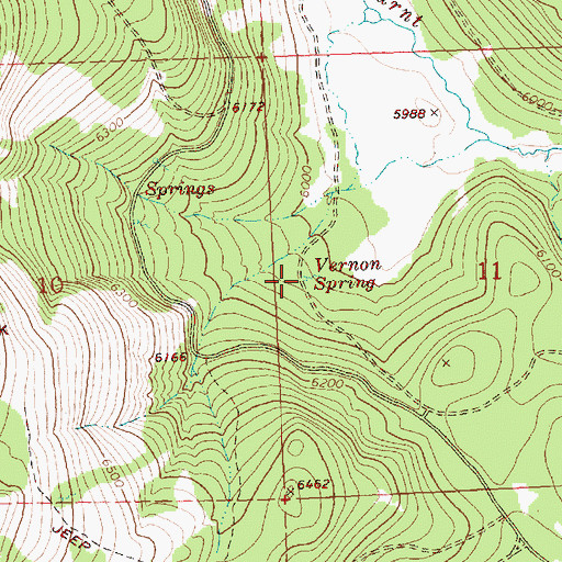 Topographic Map of Vernon Spring, OR