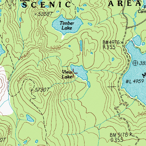 Topographic Map of View Lake, OR