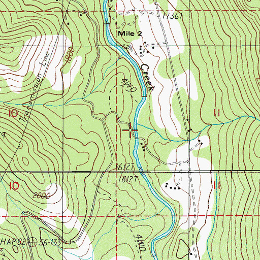 Topographic Map of Vine Creek, OR