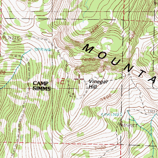 Topographic Map of Vinegar Hill, OR