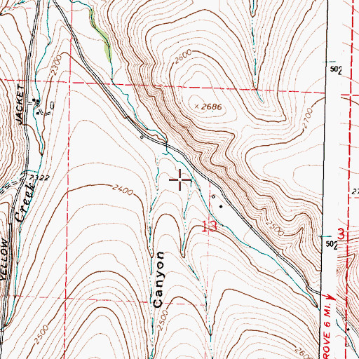 Topographic Map of Viola Canyon, OR