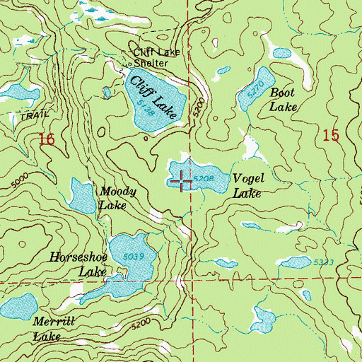 Topographic Map of Vogel Lake, OR