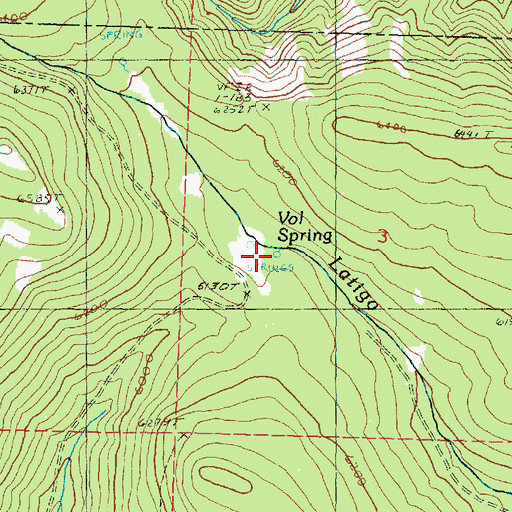 Topographic Map of Vol Spring, OR