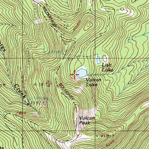 Topographic Map of Vulcan Lake, OR