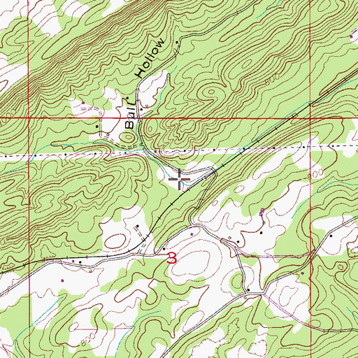 Topographic Map of Bull Hollow, AL