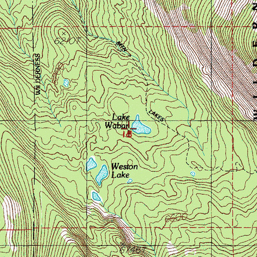 Topographic Map of Lake Waban, OR