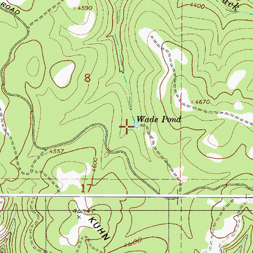 Topographic Map of Wade Pond, OR
