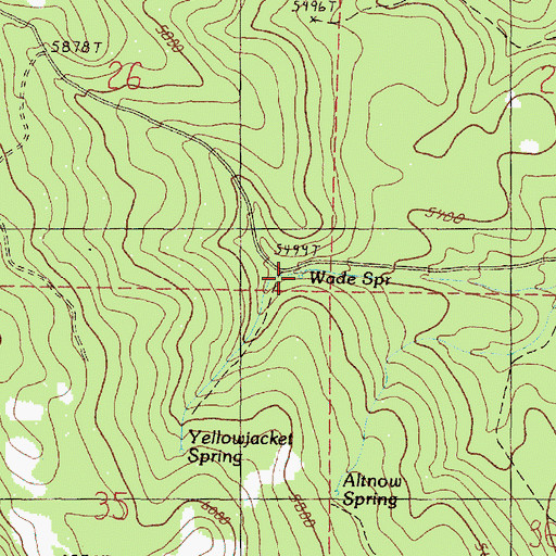 Topographic Map of Wade Spring, OR