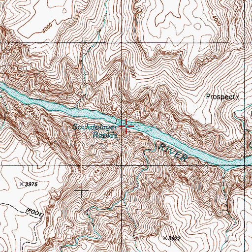 Topographic Map of Sockdolager Rapids, AZ