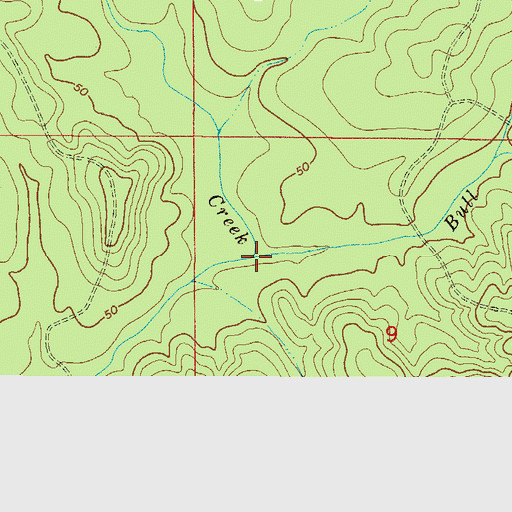 Topographic Map of Bull Pen Creek, AL