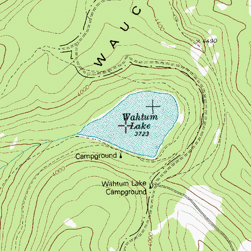 Topographic Map of Wahtum Lake, OR