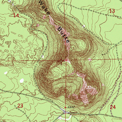 Topographic Map of Wake Butte, OR