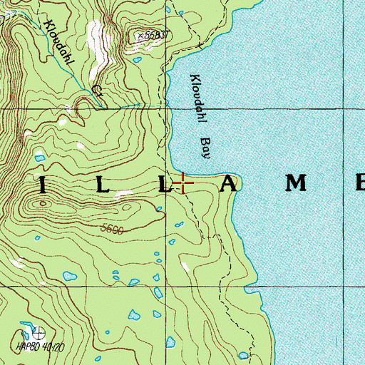 Topographic Map of Waldo Lake Trail, OR