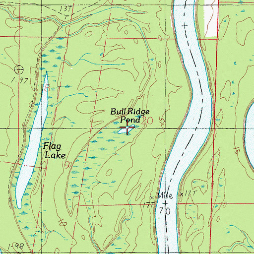 Topographic Map of Bull Ridge Pond, AL