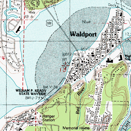 Topographic Map of Waldport, OR