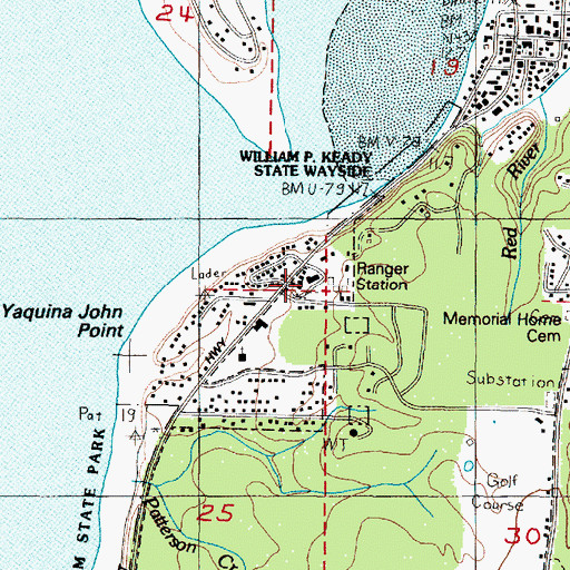 Topographic Map of Siuslaw National Forest Central Coast Ranger District Waldport Office, OR