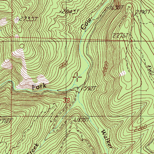 Topographic Map of Walker Creek, OR