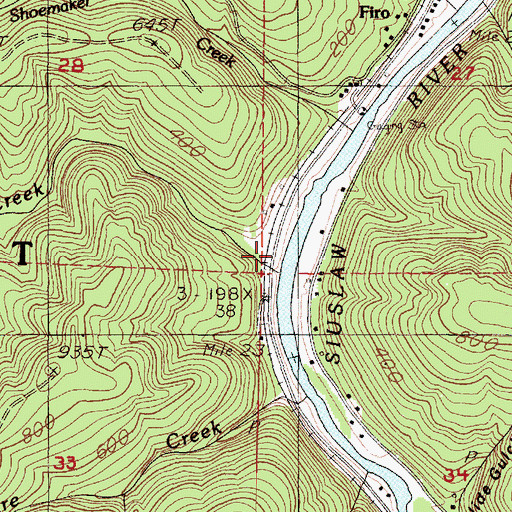 Topographic Map of Walker Creek, OR