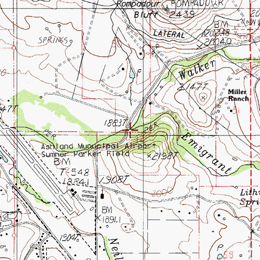 Topographic Map of Walker Creek, OR