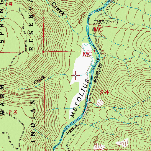 Topographic Map of Walker Creek, OR