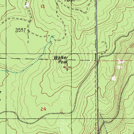Topographic Map of Walker Peak, OR