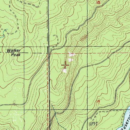 Topographic Map of Walker Peak Lookout, OR