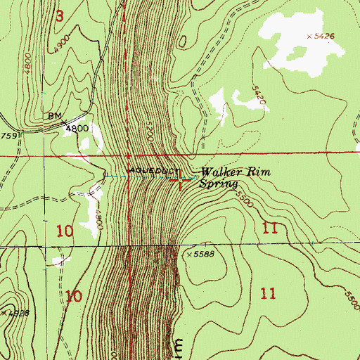 Topographic Map of Walker Rim Spring, OR