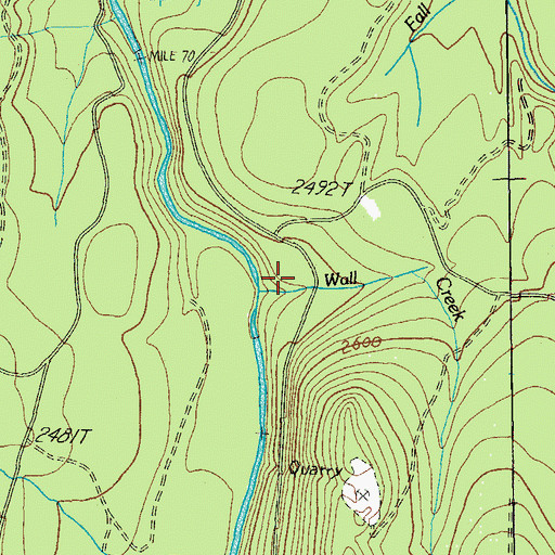 Topographic Map of Wall Creek, OR