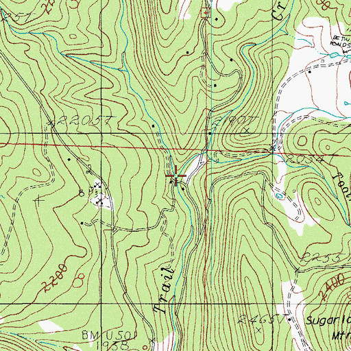 Topographic Map of Wall Creek, OR