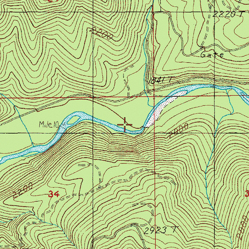 Topographic Map of Wall Creek, OR