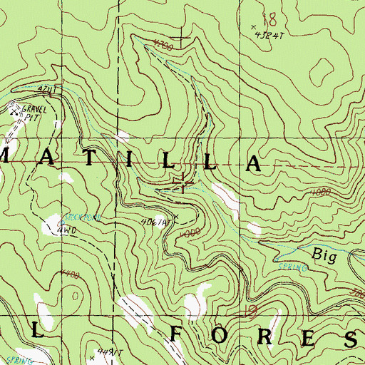 Topographic Map of Wall Creek Trail (historical), OR