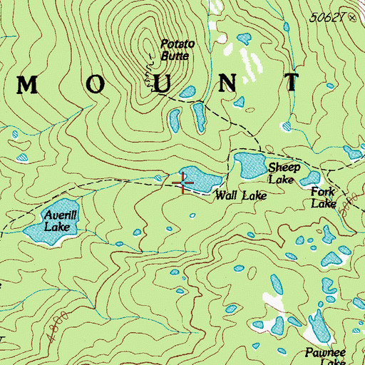 Topographic Map of Wall Lake, OR