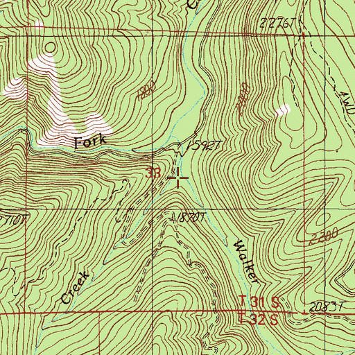Topographic Map of Wallace Creek, OR