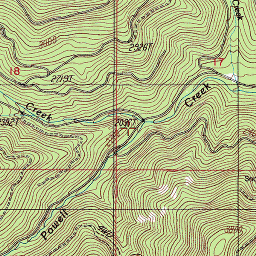 Topographic Map of Wallow Creek, OR
