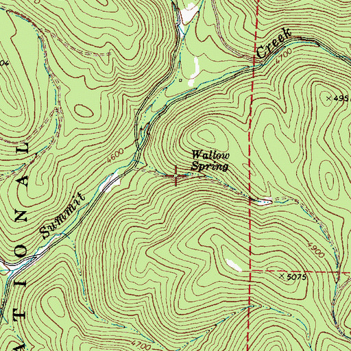 Topographic Map of Wallow Spring, OR