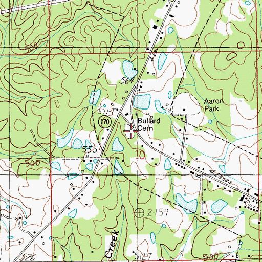 Topographic Map of Bullard Cemetery, AL