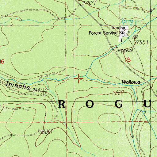Topographic Map of Wallowa Creek, OR