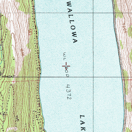 Topographic Map of Wallowa Lake, OR
