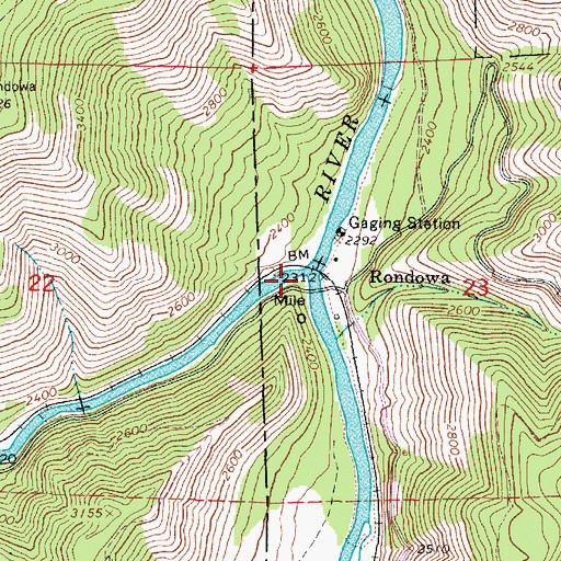 Topographic Map of Wallowa River, OR