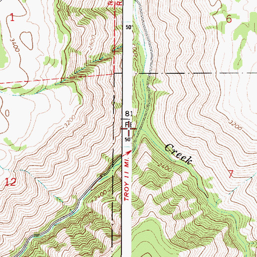 Topographic Map of Wallupa Creek, OR