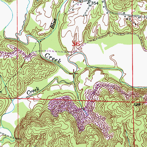 Topographic Map of Bullbarn Creek, AL